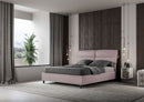 Letto Matrimoniale con Alzata Comoda Imbottito in Microfibra Nandy Glicine Varie Misure