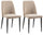 Lot de 2 Chaises 46x52x87 cm en Microfibre Sable