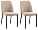 Set 2 Sedie 46x52x87 cm in Microfibra Sabbia