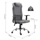 Sedia da Ufficio Presidenziale Ergonomica in Rete e Similpelle Altezza Regolabile Grigia 