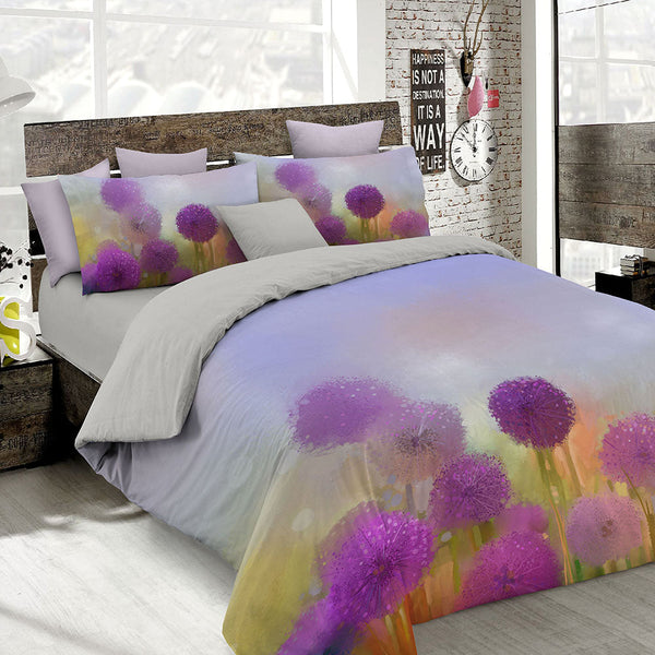 Housse de couette avec imprimé sur le sac double et les taies d'oreiller acquista