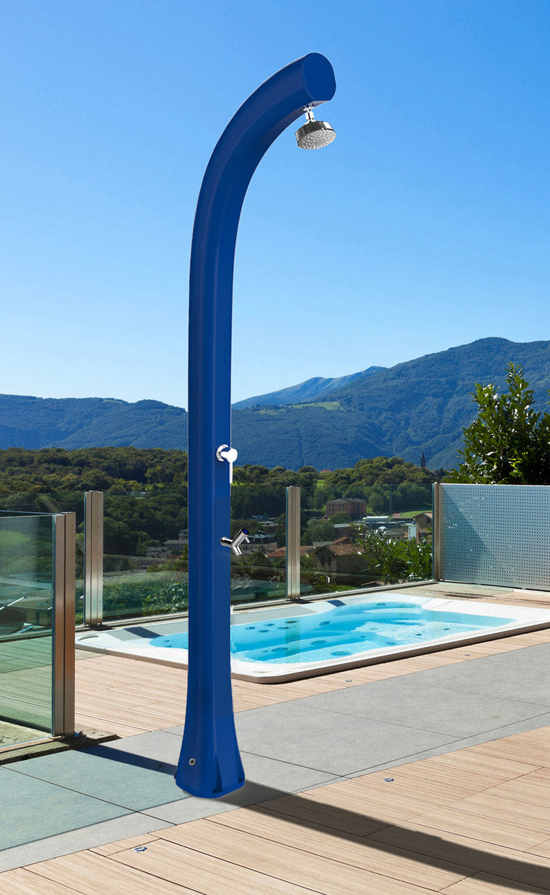 Doccia Solare da Esterno Giardino 30L Miscelatore e Lavapiedi Arkema Jolly Plus Dove Grey