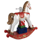 Base Albero di Natale Cavallo a Dondolo Rosso e Bianco Decorazione Natalizia