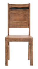 Set 2 Sedie 45x45x100 cm in Legno di Acacia Yellowstone Marrone e Nero