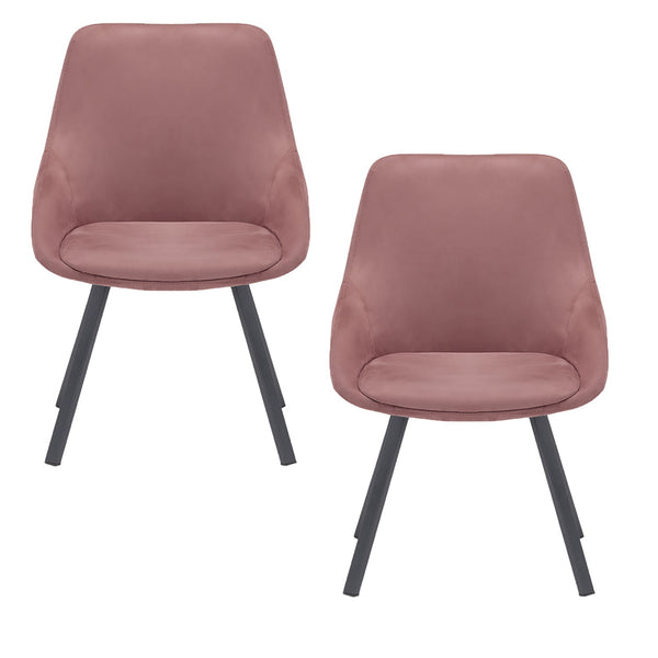acquista Set 2 sedie Imbottite 51x60x88 cm In Tessuto Suet Asia Ambra