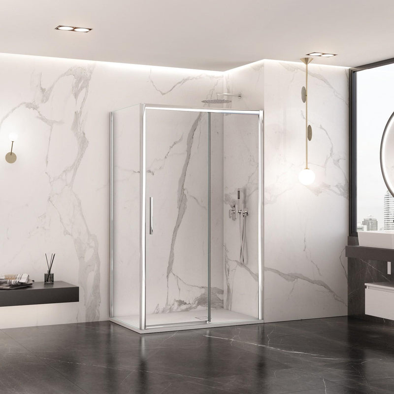 Box Doccia Angolare 1 Anta Scorrevoe in Cristallo Trasparente 6mm H195 Bonussi Eliane Varie Misure