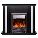 Camino Elettrico da Pavimento 95x110x27 cm Effetto Fiamma 2000W Gustavo & Pluton Nero/bianco