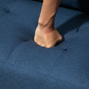 Poltrona 76x70x87 cm in Tessuto Effetto Lino Blu