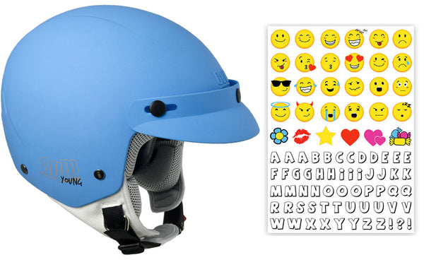 Casque Demi-Jet Enfant avec Visière CGM Cuba Smile 204S Bleu Mat online