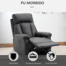 Poltrona Relax Reclinabile con Poggiapiedi in Similpelle Nera 