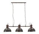 Lampadario 3 Luci Industry 120x30x30 cm in Ferro Nero