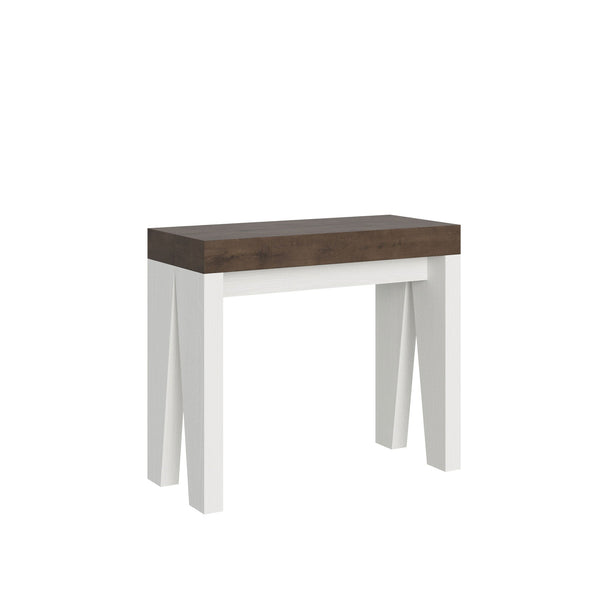 acquista Consolle Allungabile 90-300x40x77 cm in Nobilitato Marrone e Bianco