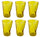 Coffret 6 Verres Froissés 34 cl Ø8 cm en Verre Pressé Jaune Kaleidos