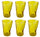 Coffret 6 Verres Froissés 34 cl Ø8 cm en Verre Pressé Jaune Kaleidos