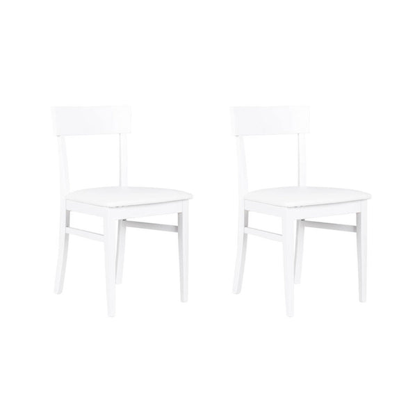 prezzo Lot de 4 chaises 44x45xH82 cm en simili cuir Monaco Blanc