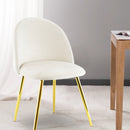 Set 4 Sedie 50x45x80 cm in Tessuto Vellutato Piedi Oro Beige