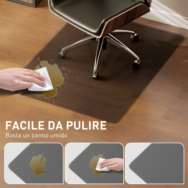 Tappetino per Sedia Ufficio Salvapavimento 120x90 cm in Plastica Nera Trasparente   