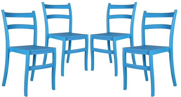 acquista Lot de 4 chaises de jardin en polypropylène turquoise Vandi