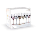 Set 6 Calici Chic in Vetro VdE Tivoli 1996 Trasparente e Rose Gold