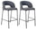 Set 2 Sgabelli 52x50x89 cm in Tessuto Greta Grigio