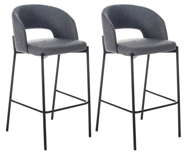 prezzo Set 2 Sgabelli 52x50x89 cm in Tessuto Greta Grigio