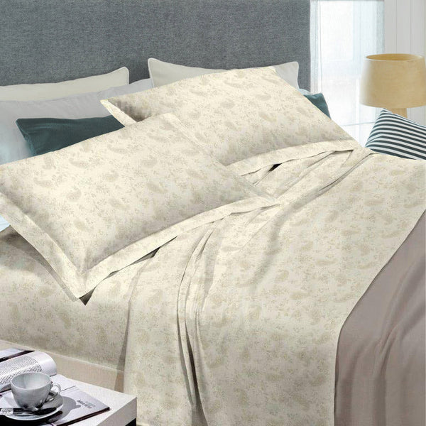 Ensemble de draps en coton dessus et dessous et taies d'oreiller Cober Monica écru différentes tailles acquista