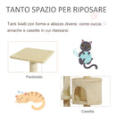 Albero Tiragraffi per Gatto beige 75x40x112 cm 