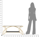 Tavolo da Caffé Sunshine 110x60x45 cm in Ferro e Specchio Oro e Nero