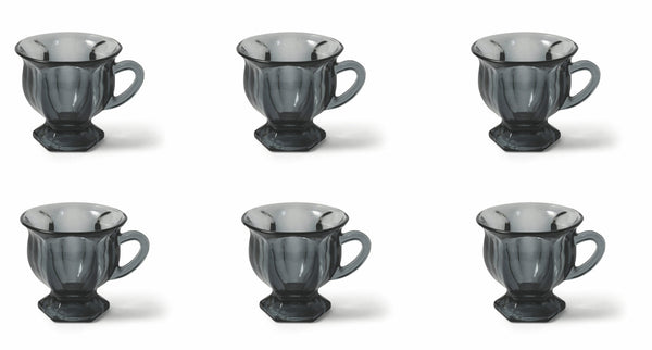 acquista Set de 6 Tasses à Café Ø7x6 cm en Verre VdE Tivoli 1996 Cala Lisboa Gris