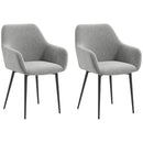 Set 2 Sedie Imbottite Stile Nordico 54x57x80 cm Tessuto Effetto Velluto Grigio Scuro 