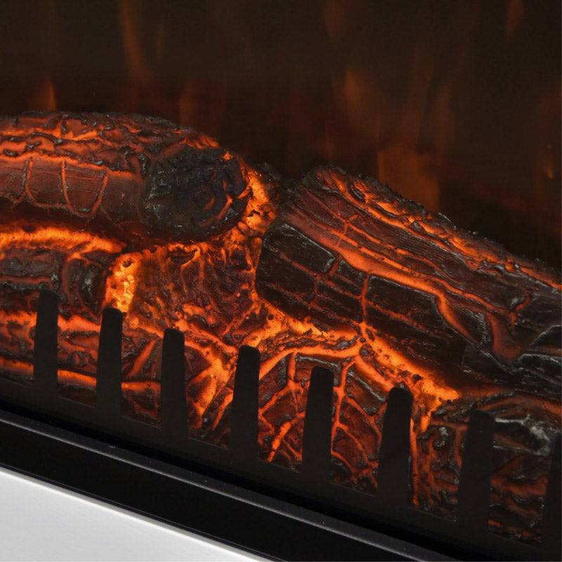 Camino Elettrico da Pavimento Effetto Fiamma 1800W Taylor Bianco