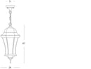 Lampada Sospesa Colore Nero e Verde per Esterno Linea Curvata Sovil