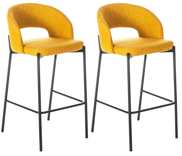 Set 2 Sgabelli 52x50x89 cm in Tessuto Greta Giallo prezzo