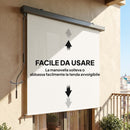 Tenda a Rullo Avvolgibile 250x160 cm con Cassetta in Alluminio e Manovella in Poliestere Anti-UV Bianco Crema      