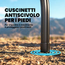 Set 5 Pezzi Tavolo e Sedie da Campeggio con Tavolino Pieghevole e 4 Sedie in HDPE e Metallo Nero      