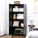 Armadio 2 Ante 4 Ripiani  80x40x180 cm in Legno MDF Nero