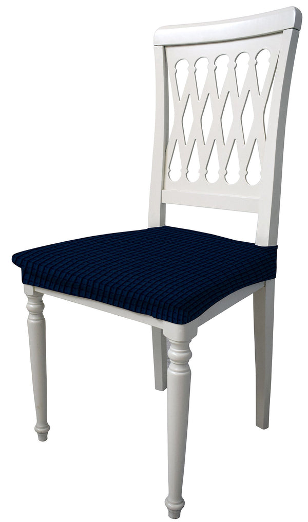 Lot de 2 Housses de Chaise Stretch en Polyester Bleu Foncé Leslie acquista