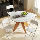 Set 4 Sedie Pieghevoli 45x49x79,5 cm con Fori di Drenaggio in Plastica e Metallo Bianco      