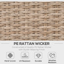 Set da Giardino Divano Angolare e Tavolino in Rattan Marrone chiaro