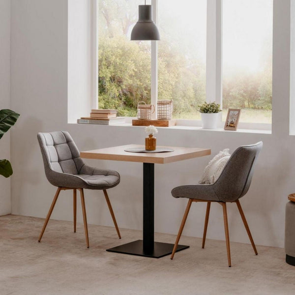 Tavolo alto Quadrato 70x70x75 cm piano rovere e base nera sconto