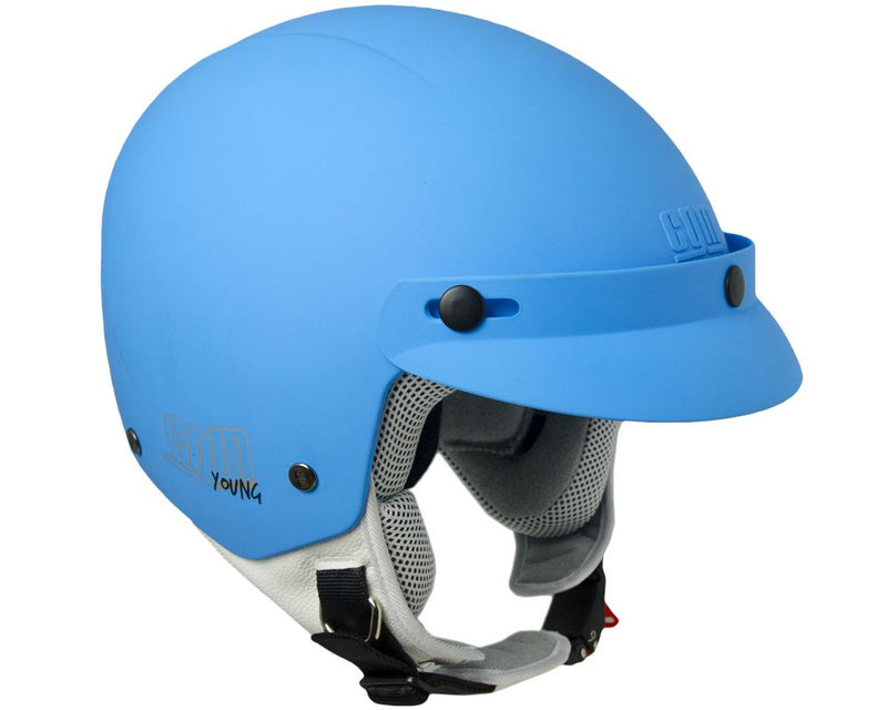 Casco Demi-Jet per Bambini con Frontino CGM Cuba Smile 204S Azzurro Opaco