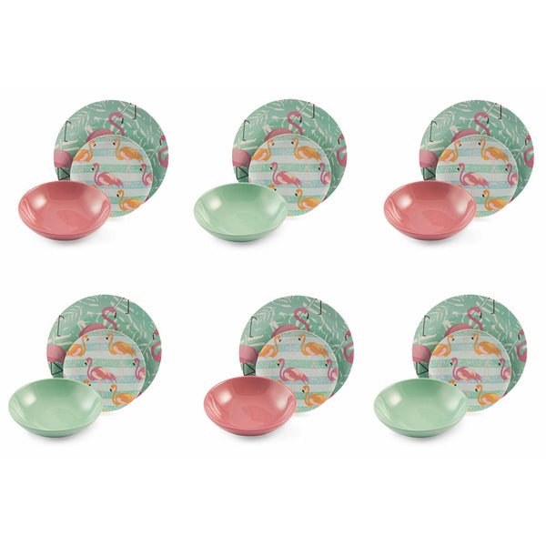 prezzo Service de table 18 pièces en porcelaine et grès VdE Tivoli 1996 Flamingo