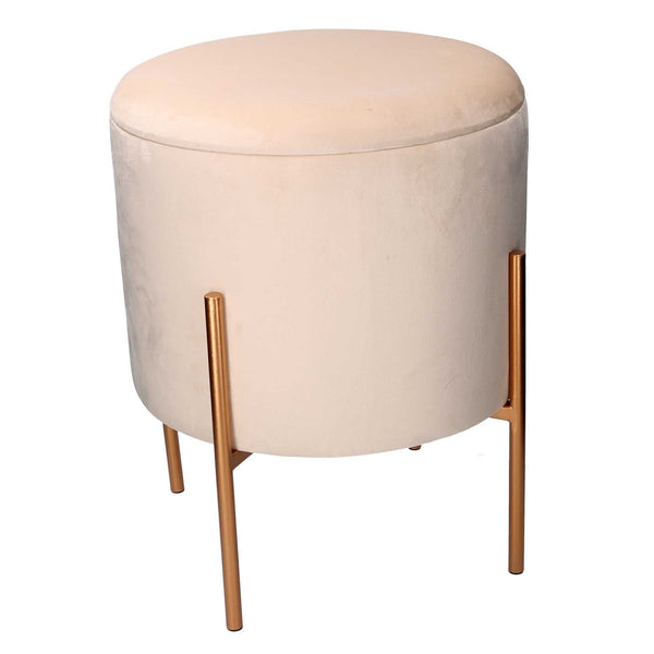 Pouf de rangement Ø40xh51 cm en tissu crème prezzo