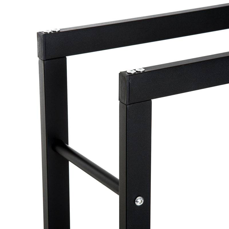 Portalegna Legnaia in Ferro 60x25x100 cm da Interno Max 100Kg  Nero