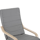 Poltrona Relax con Poggiapiedi a 5 Livelli in Legno di Betulla Grigio