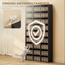 Mobile Porta CD a 9 Ripiani 100x24x175 cm con 21 Ripiani per 835 CD o 500 DVD in Truciolato Nero      