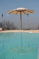 Ombrellone da Giardino Ø3 m Palo Ø48 mm in Legno Telo in Acrilico Danieli Havana Ecrù