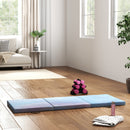 Tappetino da Ginnastica 180x60x5 cm Pieghevole Crash Mat con Maniglie per Allenamento a Casa in PU e EPE Azzurro      