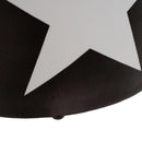 Set 3 Pouf Bauli Contenitori Star Poggiapiedi Capiente con Coperchio Rimovibile in Similpelle Nero Grigio Bianco      