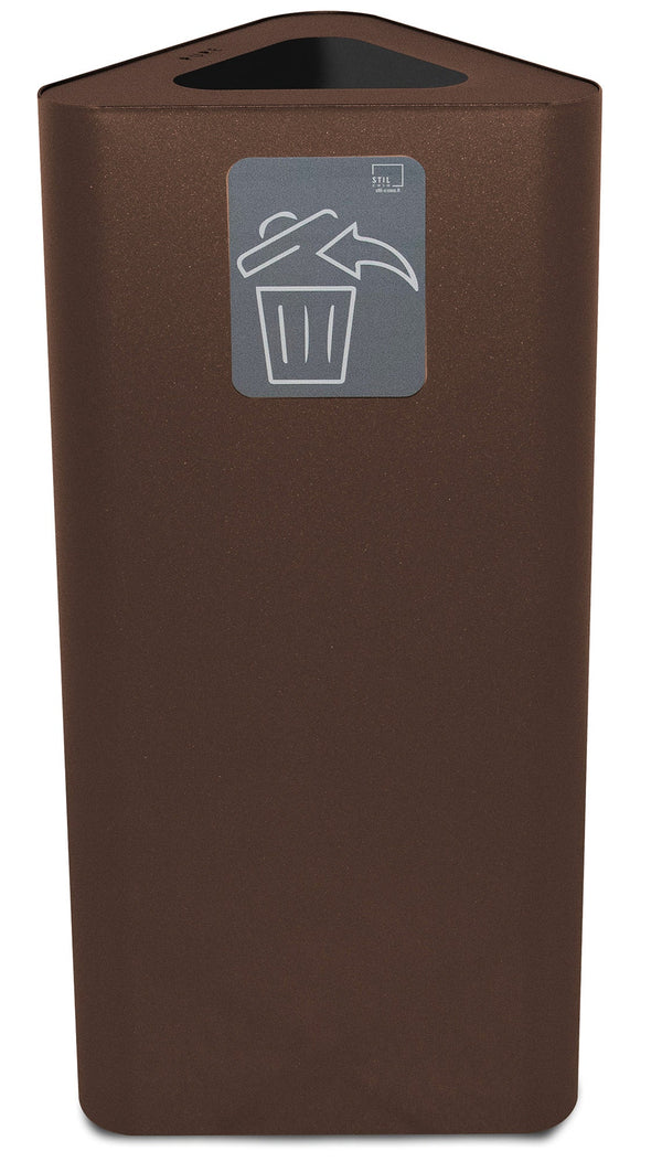 online Poubelle de collecte 38x38xh80 cm en acier inoxydable avec pictogramme magnétique marron